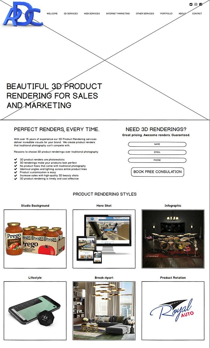 website wireframe