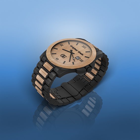 RDC 3D Product Rendering Original Grain Watch Maple Wood Low Res
